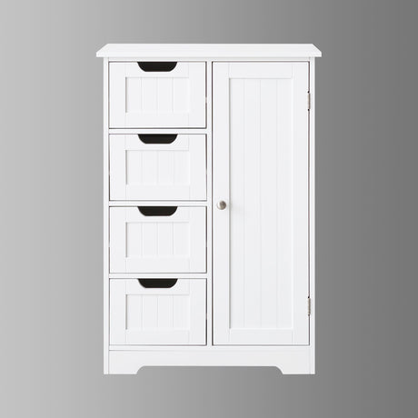 FRALIMK Small Bathroom Storage Cabinet with Four Drawers and Adjustable Shelves