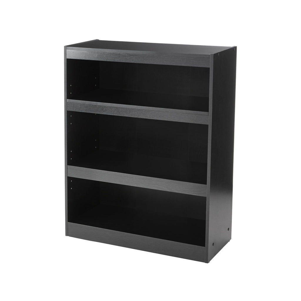Framed 3-Shelf Bookcase with Adjustable Shelves – True Black Oak