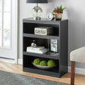 Framed 3-Shelf Bookcase with Adjustable Shelves – True Black Oak