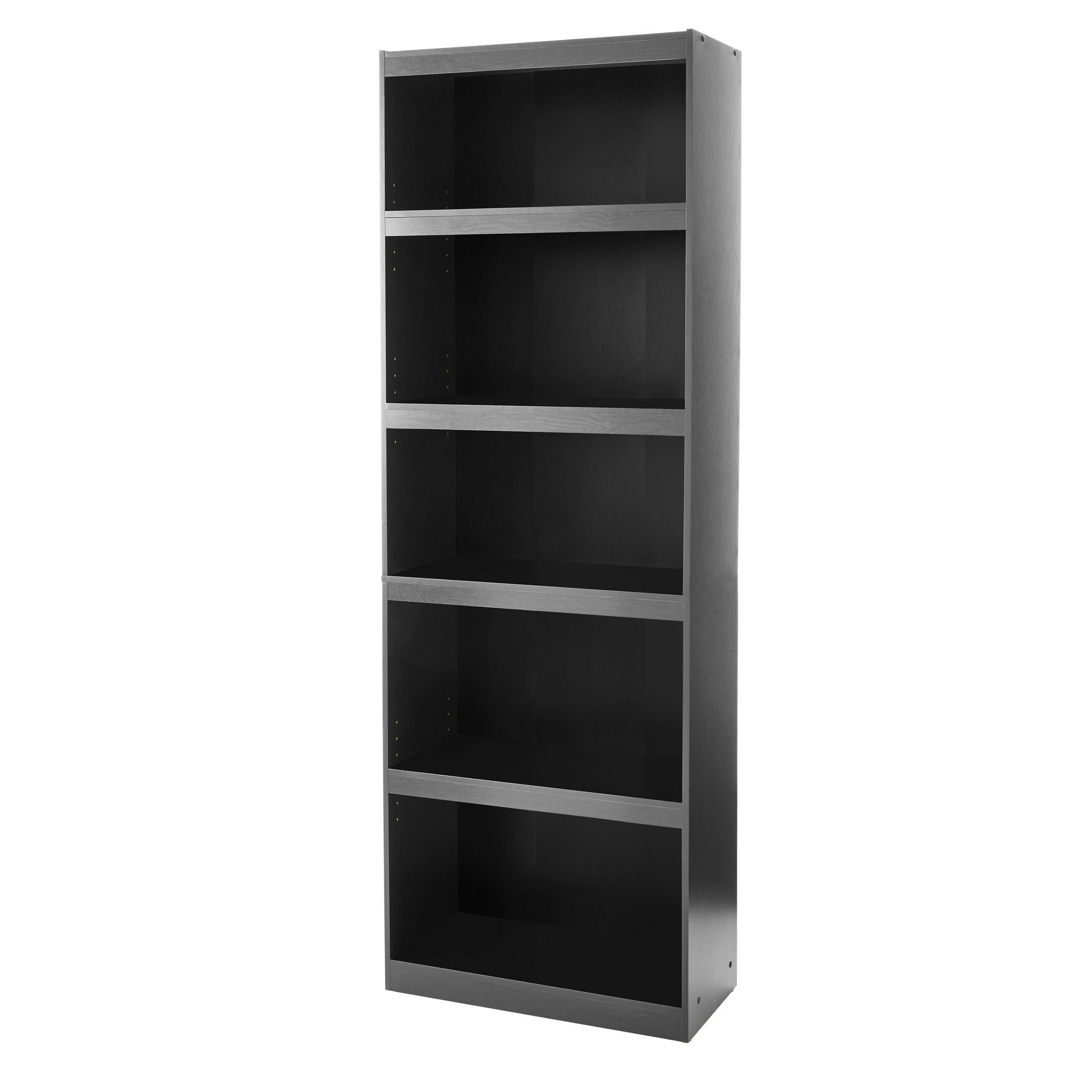 Framed 5-Shelf Bookcase with Adjustable Shelves for Books & Display