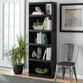Framed 5-Shelf Bookcase with Adjustable Shelves for Books & Display