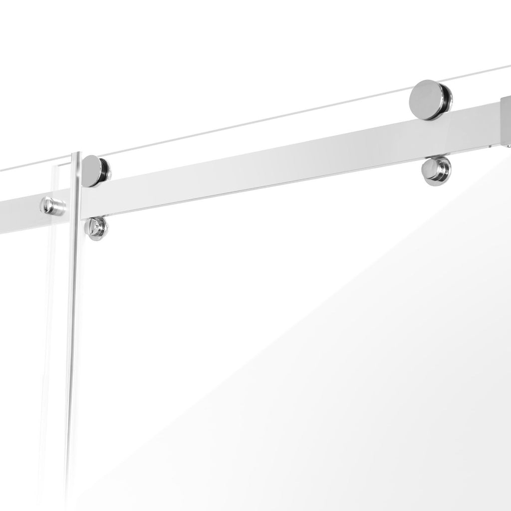 Frameless Sliding Shower Door with Thickened Tempered Glass & Nano Coating