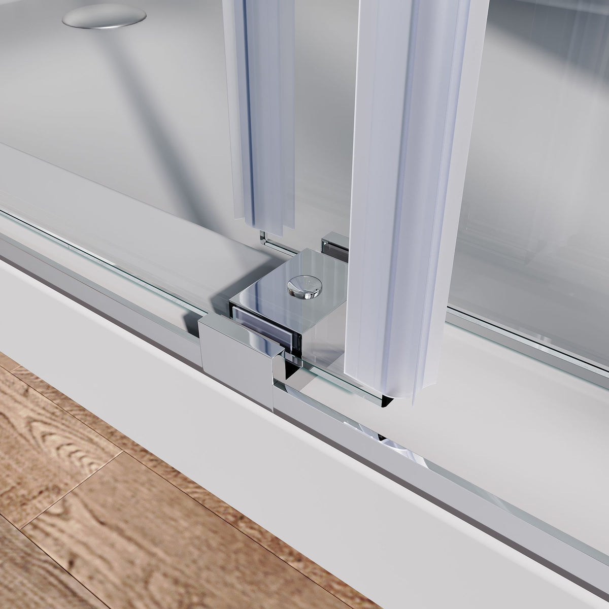Premium Frameless Sliding Shower Door, 56-. Width, Brushed Nickel