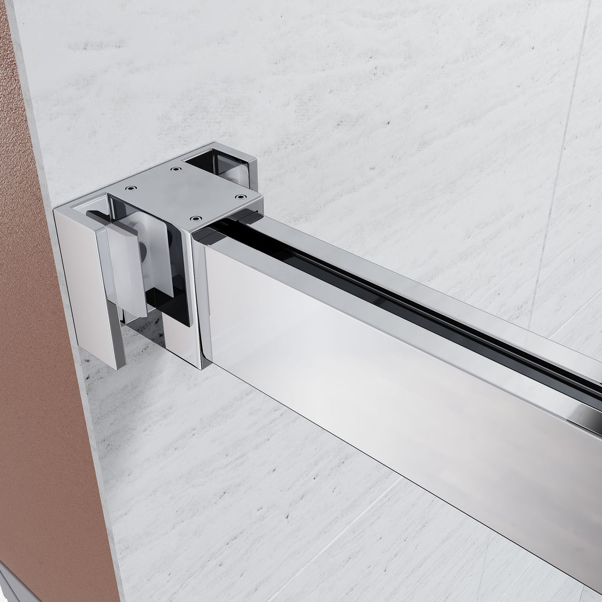 Premium Frameless Sliding Shower Door, 56-. Width, Brushed Nickel