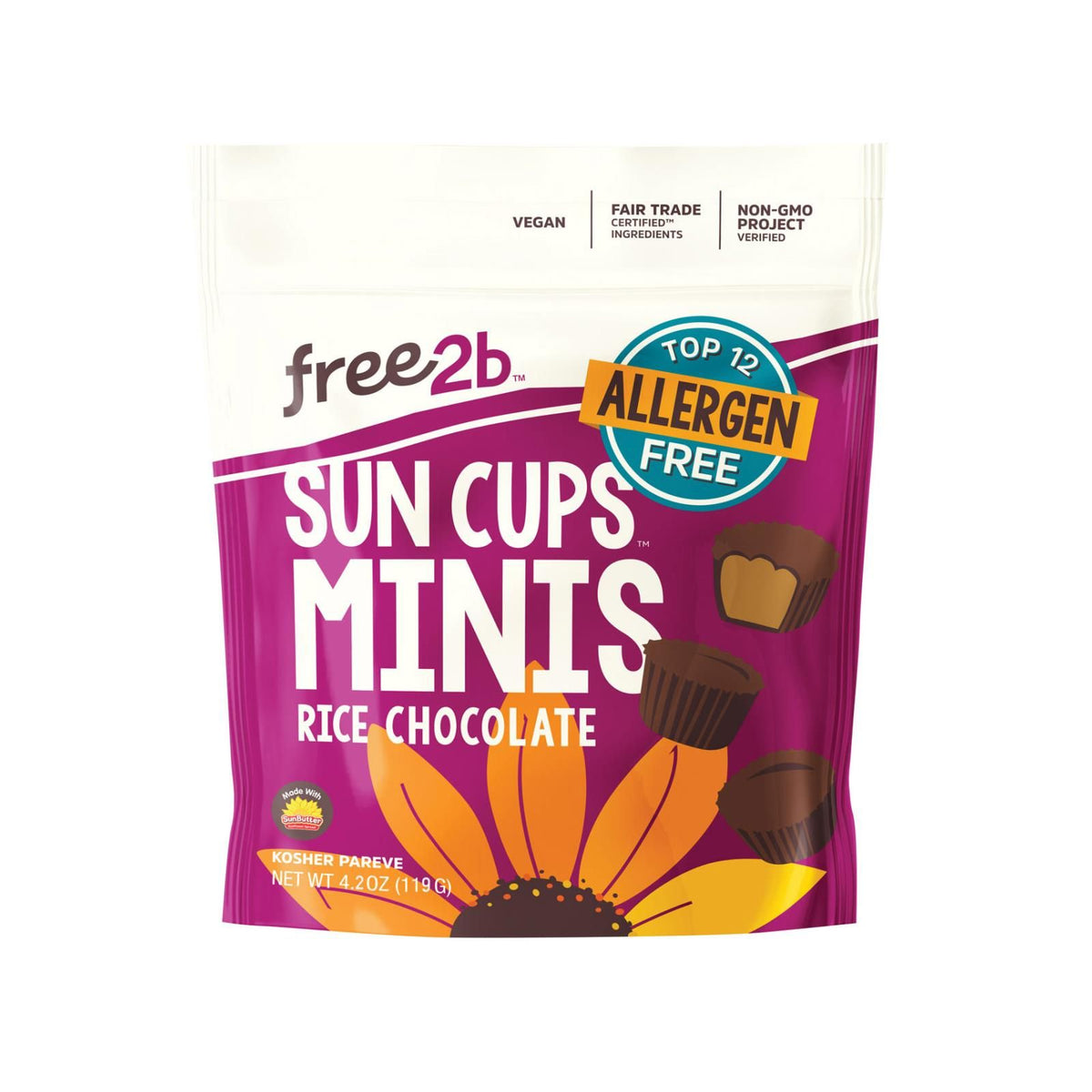Free 2 B Sun Cups Mini Ice Chocolate – Case of 6