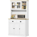 Modern Pantry Hutch with Adjustable Shelves and Counter