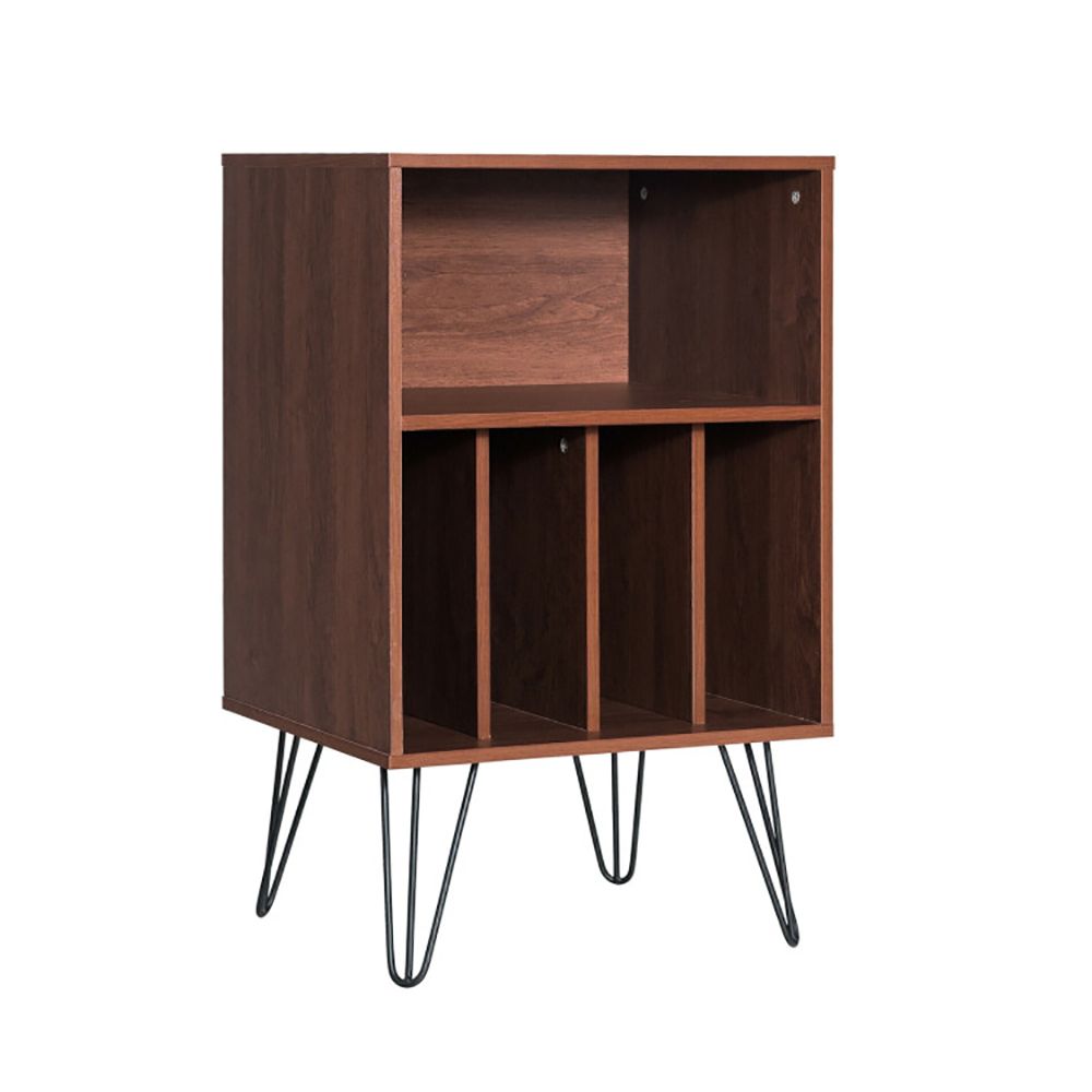 Freestanding Record Player Stand with Open Storage
