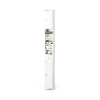 Slim Freestanding Bathroom Cabinet with Adjustable Shelves and Drawer