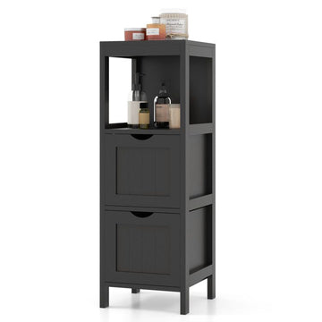 Bathroom Storage Cabinet with Flexible Drawers and Anti-Toppling Safety
