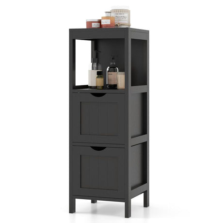 Bathroom Storage Cabinet with Flexible Drawers and Anti-Toppling Safety