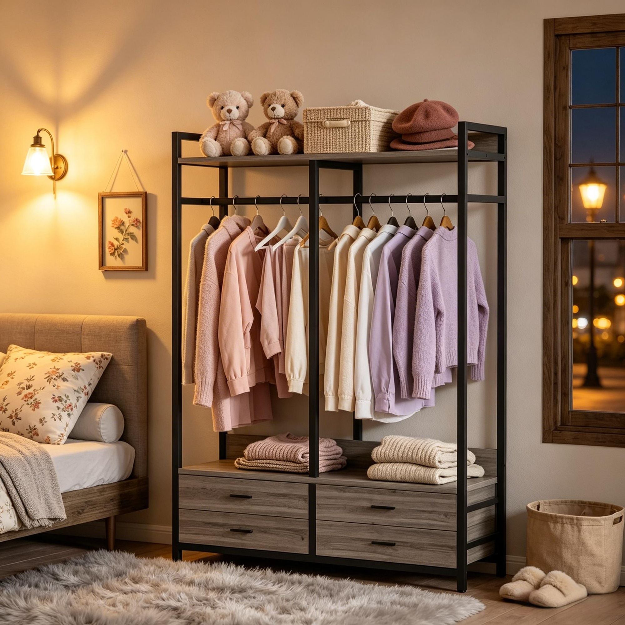 Rustic Freestanding Closet Organizer