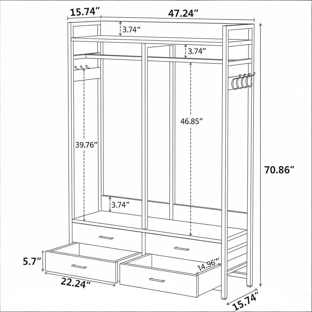 Rustic Freestanding Closet Organizer