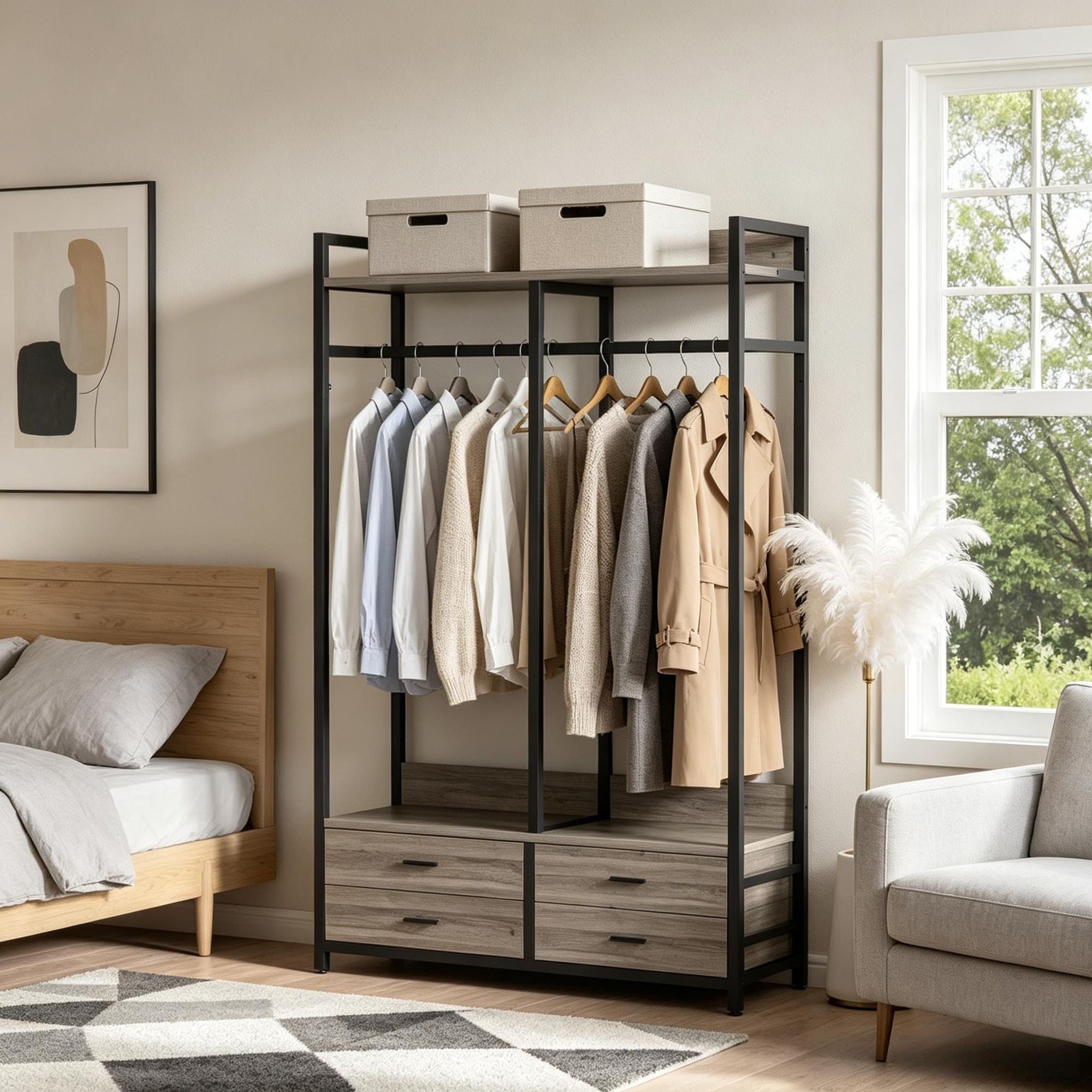 Rustic Freestanding Closet Organizer