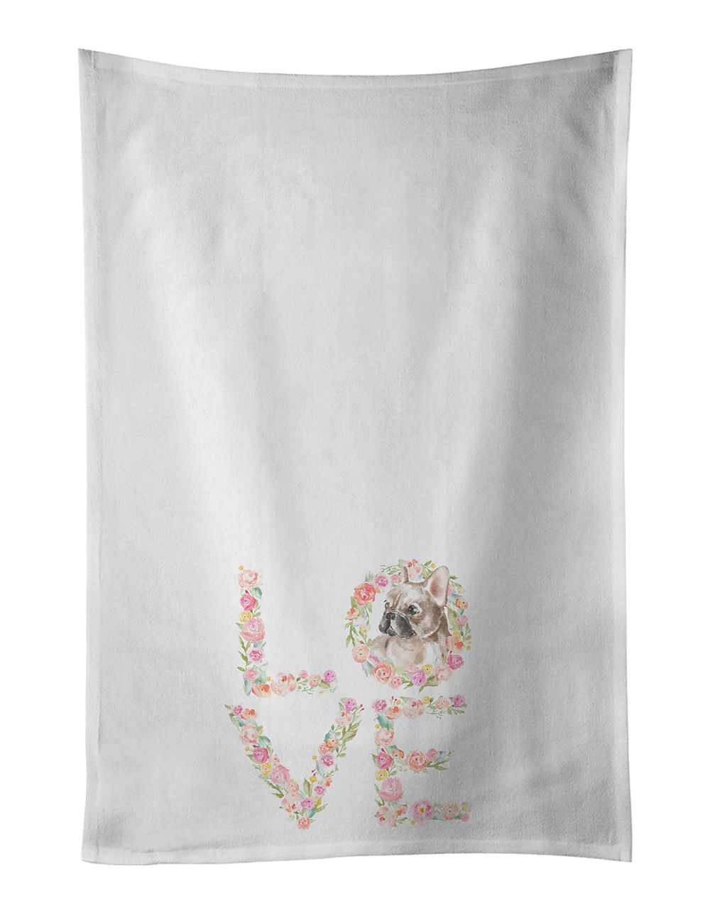French Bulldog LOVE Decorative Kitchen Towel Pair