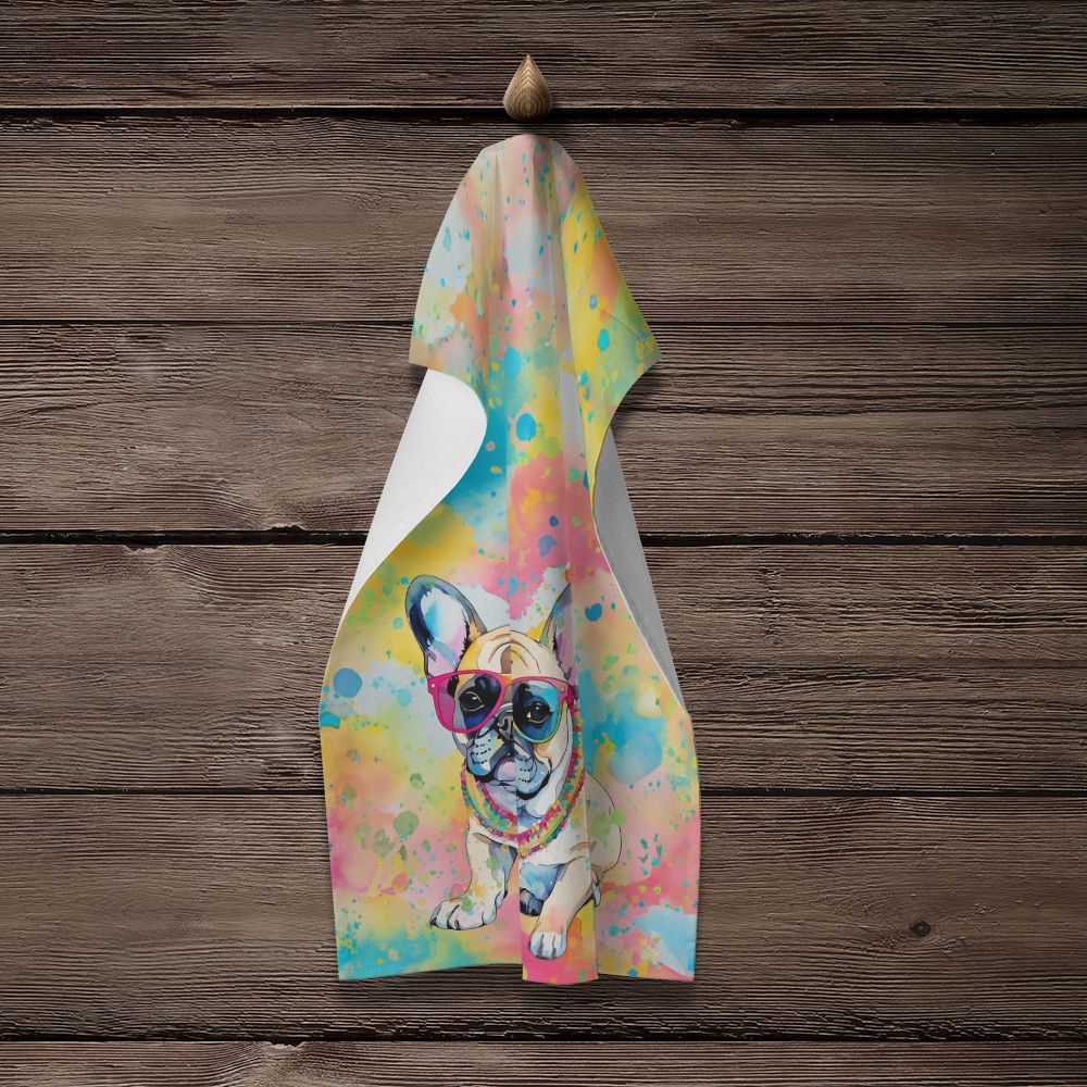 French Bulldog Hippie Dawg Two-Sided Kitchen Towel