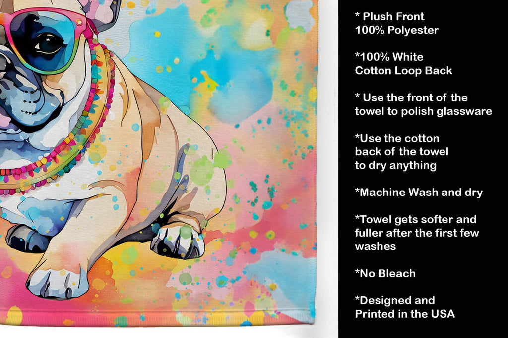 French Bulldog Hippie Dawg Two-Sided Kitchen Towel