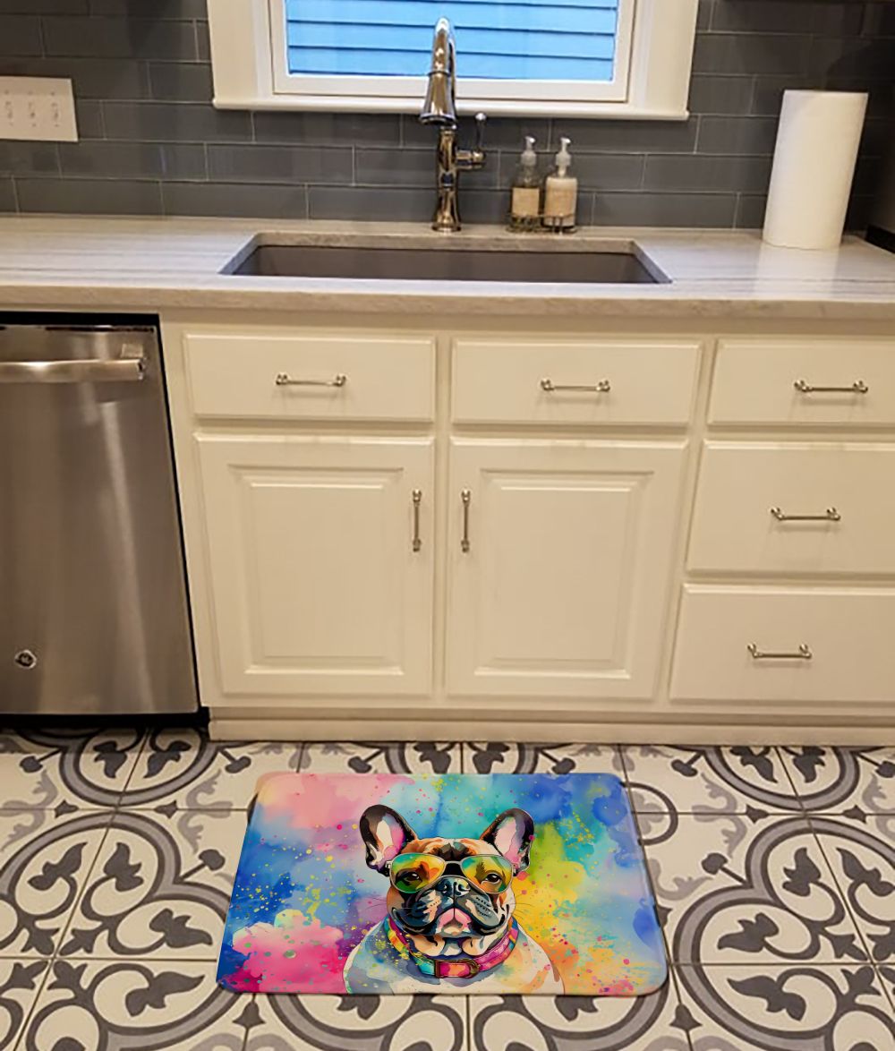 French Bulldog Hippie Dawg Cushioned Floor Mat