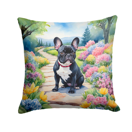 French Bulldog Spring Path Decorative Pillow