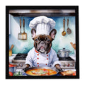 Square The Chef Framed Metal Print Wall Art - Ready to Hang for Kitchen Bathroom Office