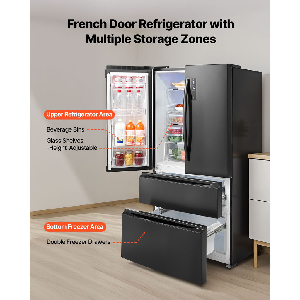 18.9 Cu.. French Door Refrigerator with Smart Cooling and LED Display