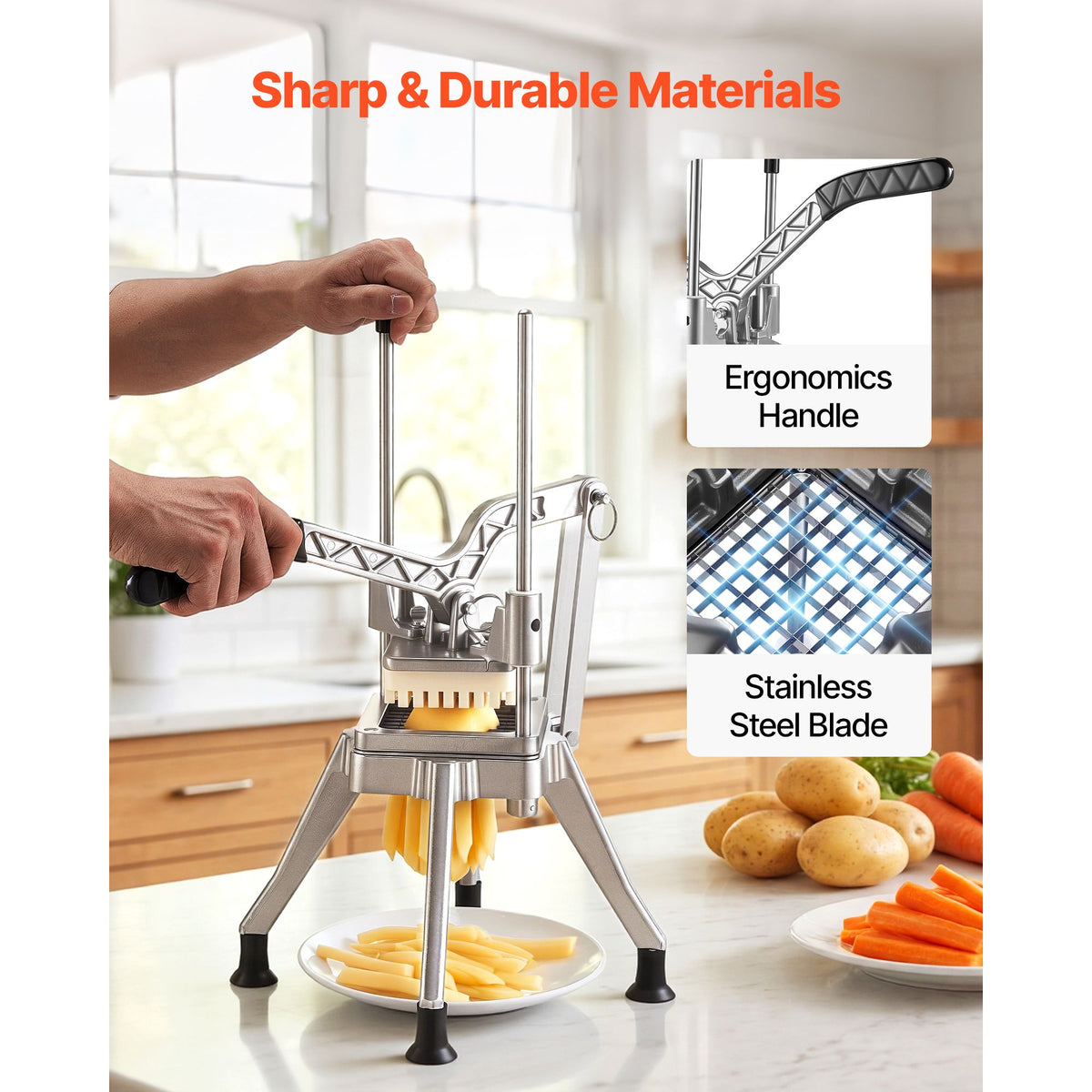 Four-Blade Lever French Fry and Vegetable Cutter