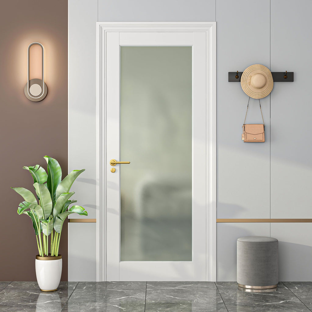 Tempered Frosted Glass French Interior Door – Solid Core, Prehung - 24 in x 80 in