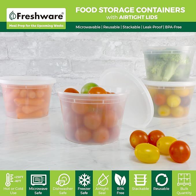 Freshware Clear Stackable Deli Containers