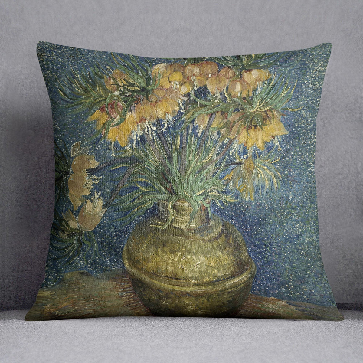 Fritillaries in a Copper Vase Decorative Cushion