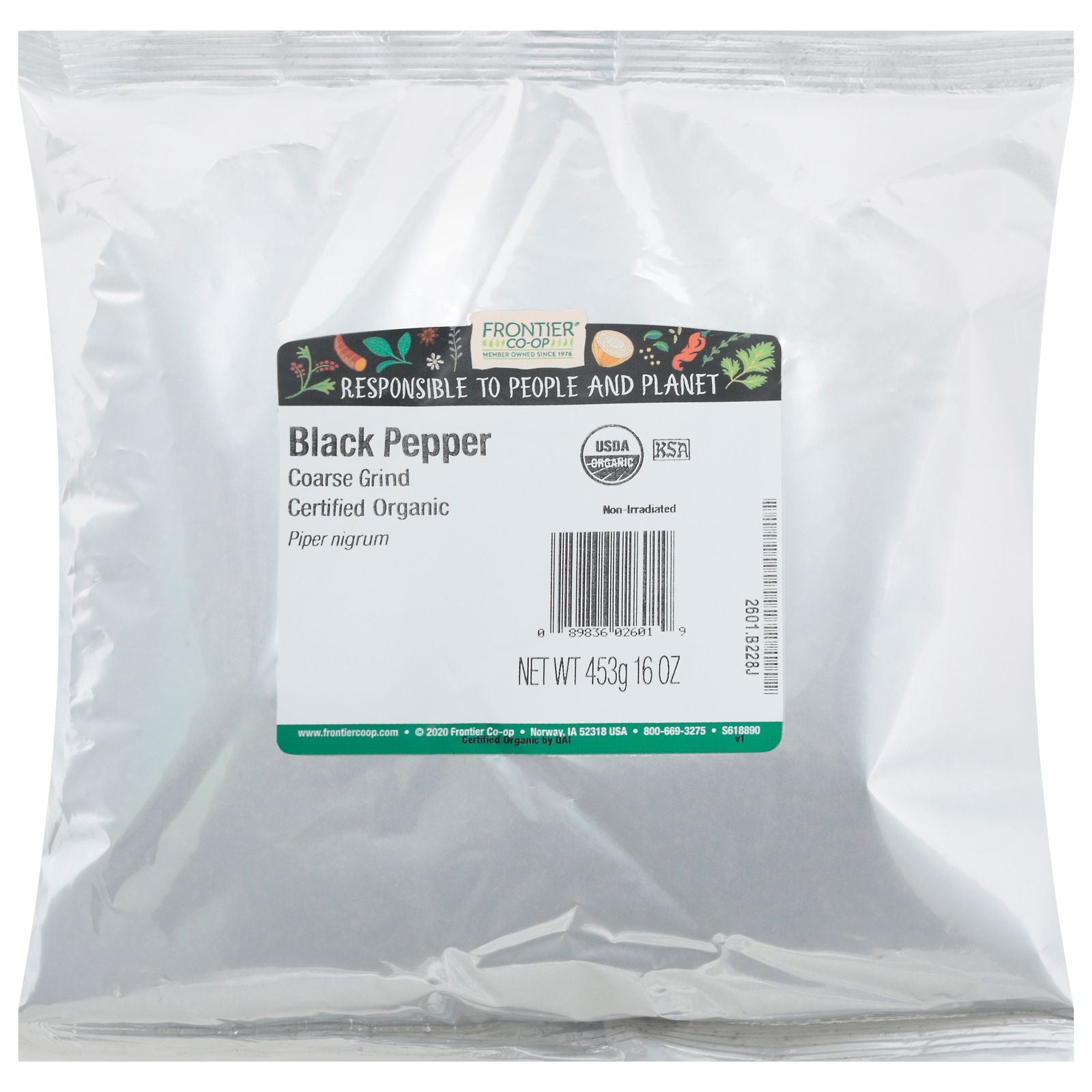 Frontier Herb Organic Coarse Black Pepper - Single Bulk Item