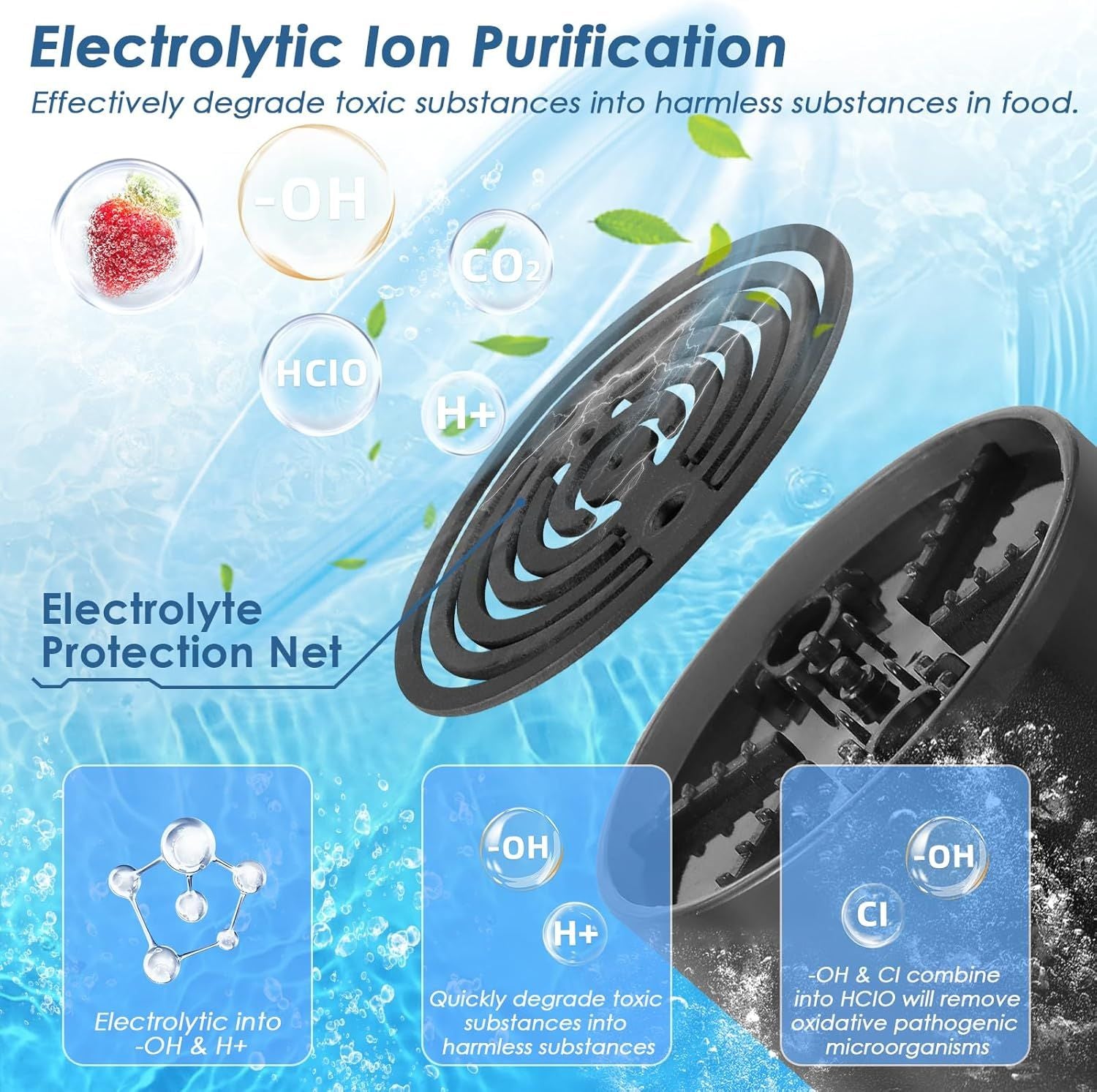 Fruit and Vegetable Purifier Cleaner Washing Machine Capsule Shape Disinfection OH-ion Purification