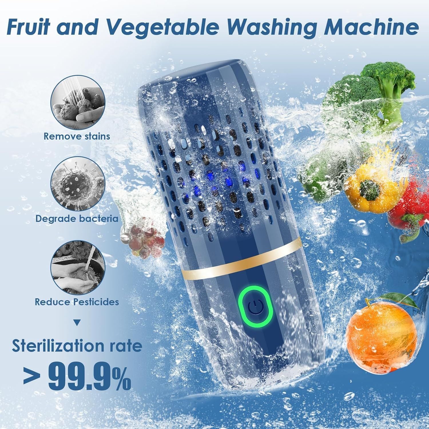 Fruit and Vegetable Purifier Cleaner Washing Machine Capsule Shape Disinfection OH-ion Purification