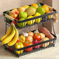 Fruit Basket with Banana Hanger for Kitchen Counter