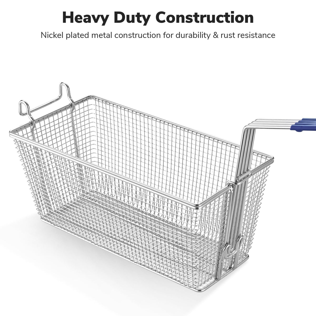 Two-Piece Fryer Basket Set with Draining Hooks