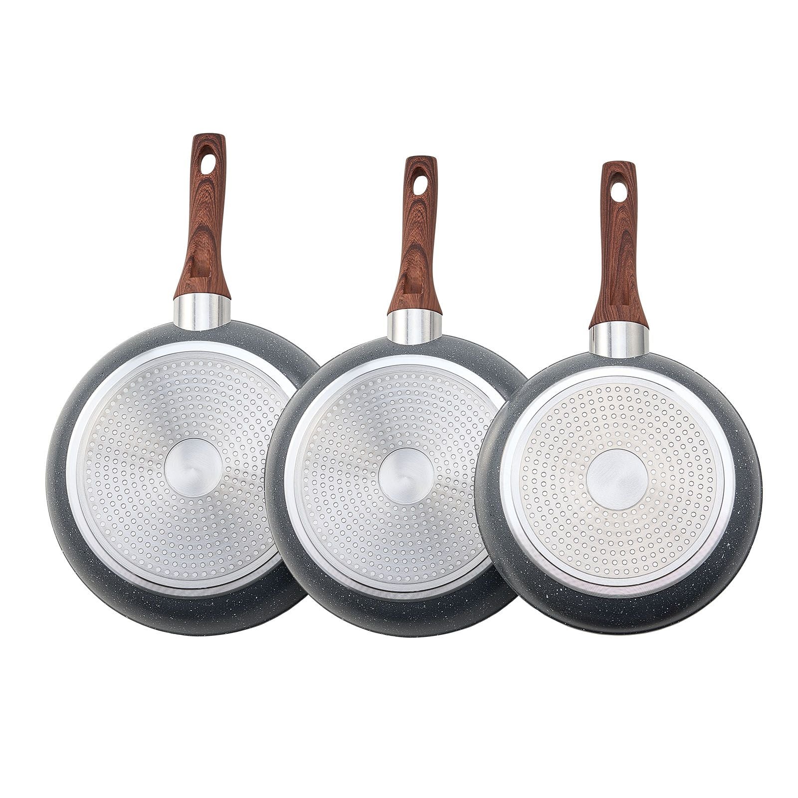 Professional Aluminum Frying Pan Set, 3-Piece (9.5, 11, 12 ) with Nonstick Coating