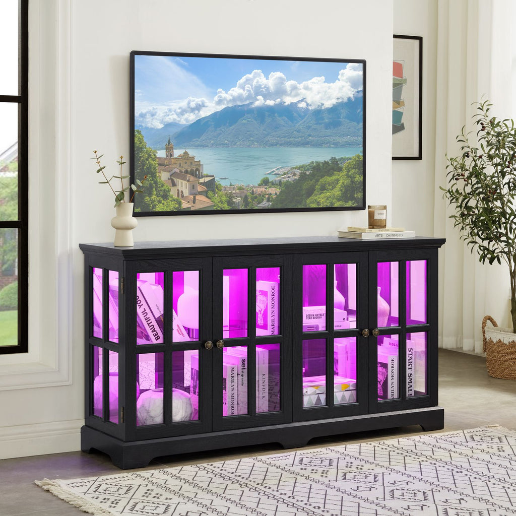 Four-Door RGB Curio Cabinet for Collectible Displays