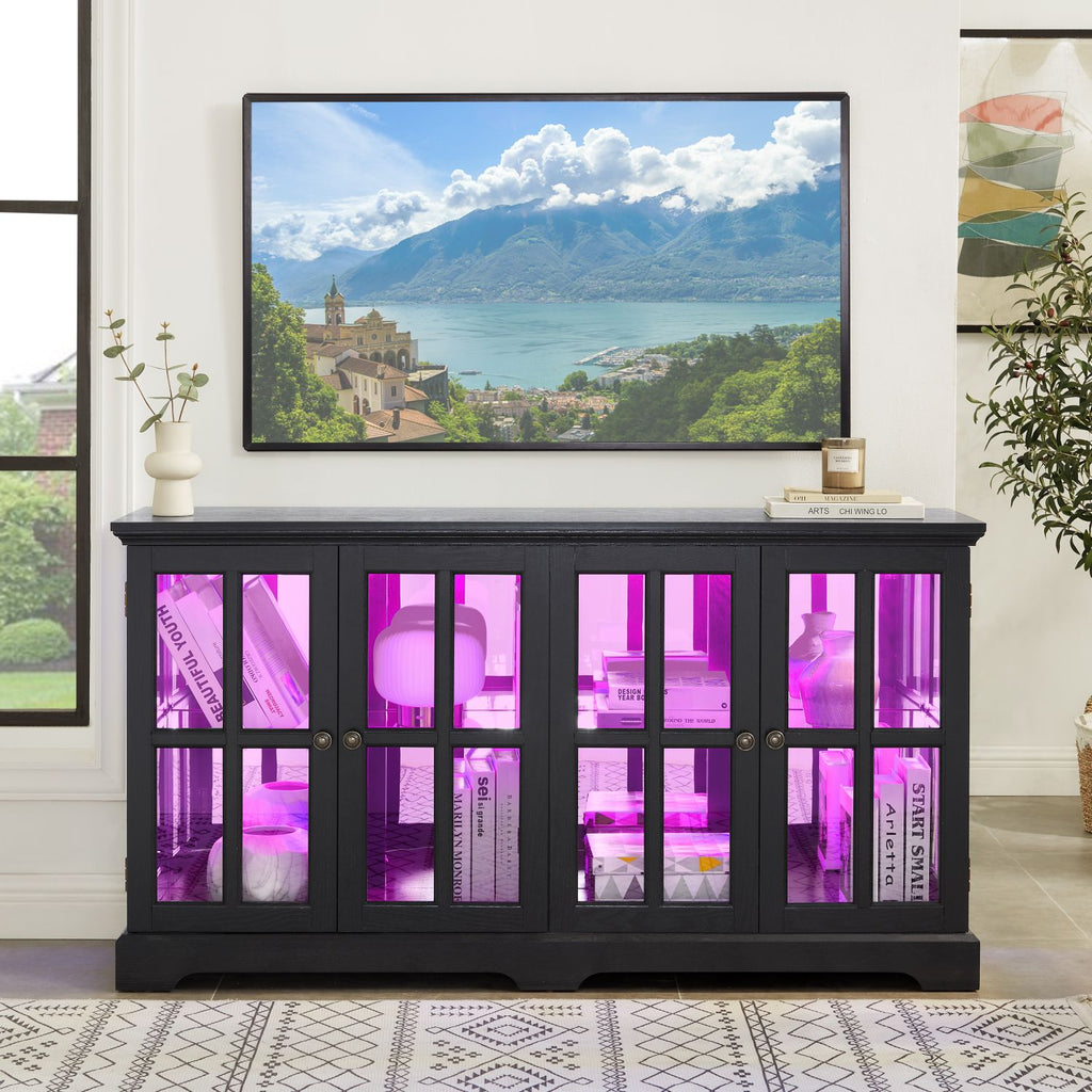 Four-Door RGB Curio Cabinet for Collectible Displays