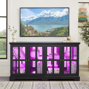 Four-Door RGB Curio Cabinet for Collectible Displays