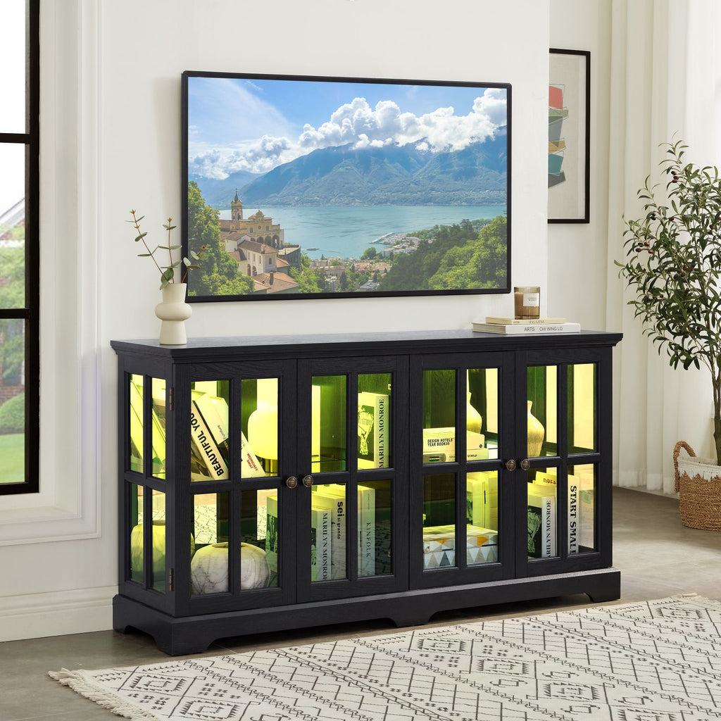 Four-Door RGB Curio Cabinet for Collectible Displays