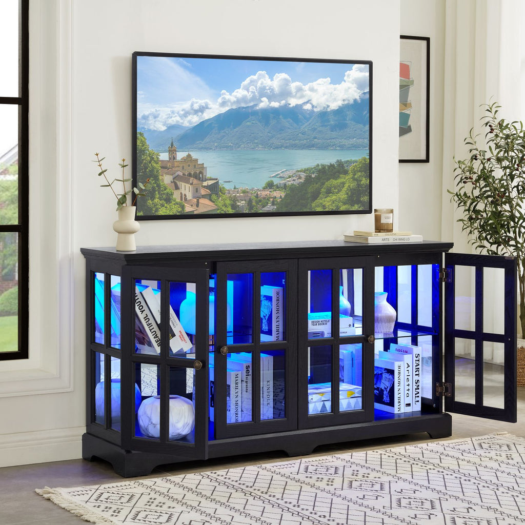 Four-Door RGB Curio Cabinet for Collectible Displays