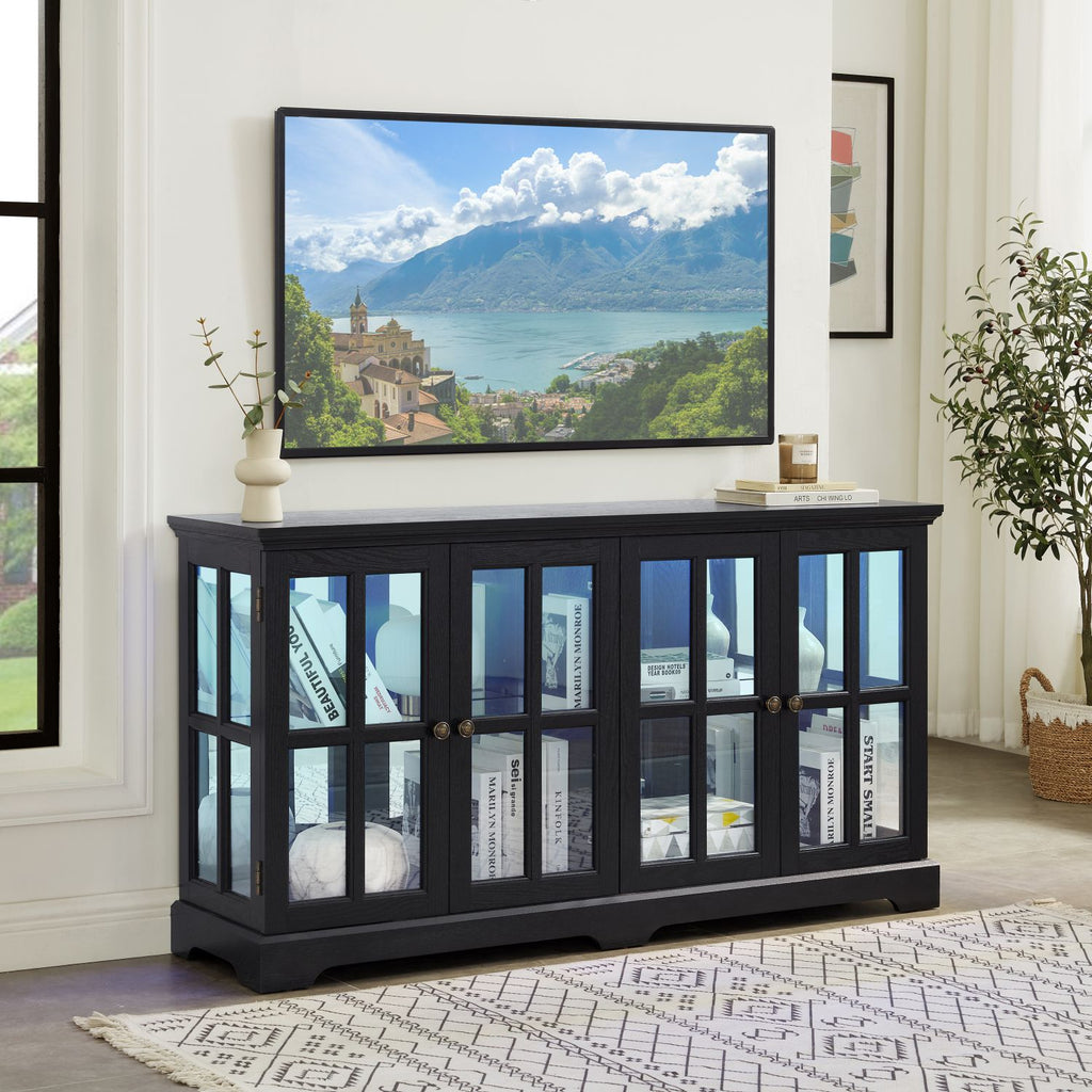 Four-Door RGB Curio Cabinet for Collectible Displays