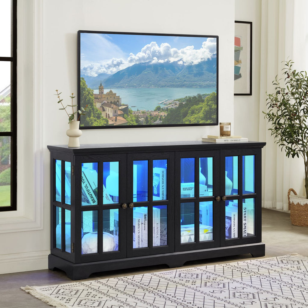 Four-Door RGB Curio Cabinet for Collectible Displays