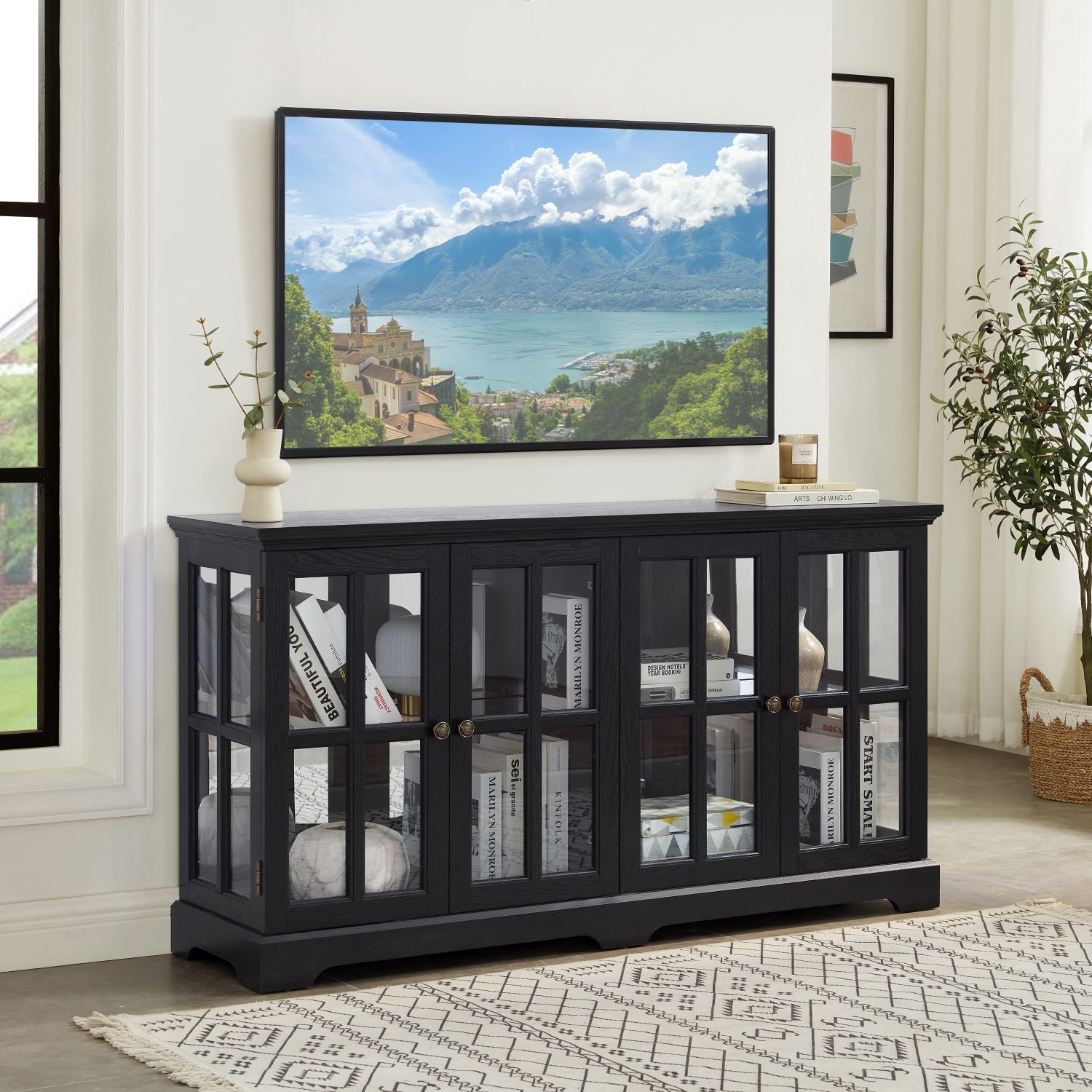 Four-Door RGB Curio Cabinet for Collectible Displays