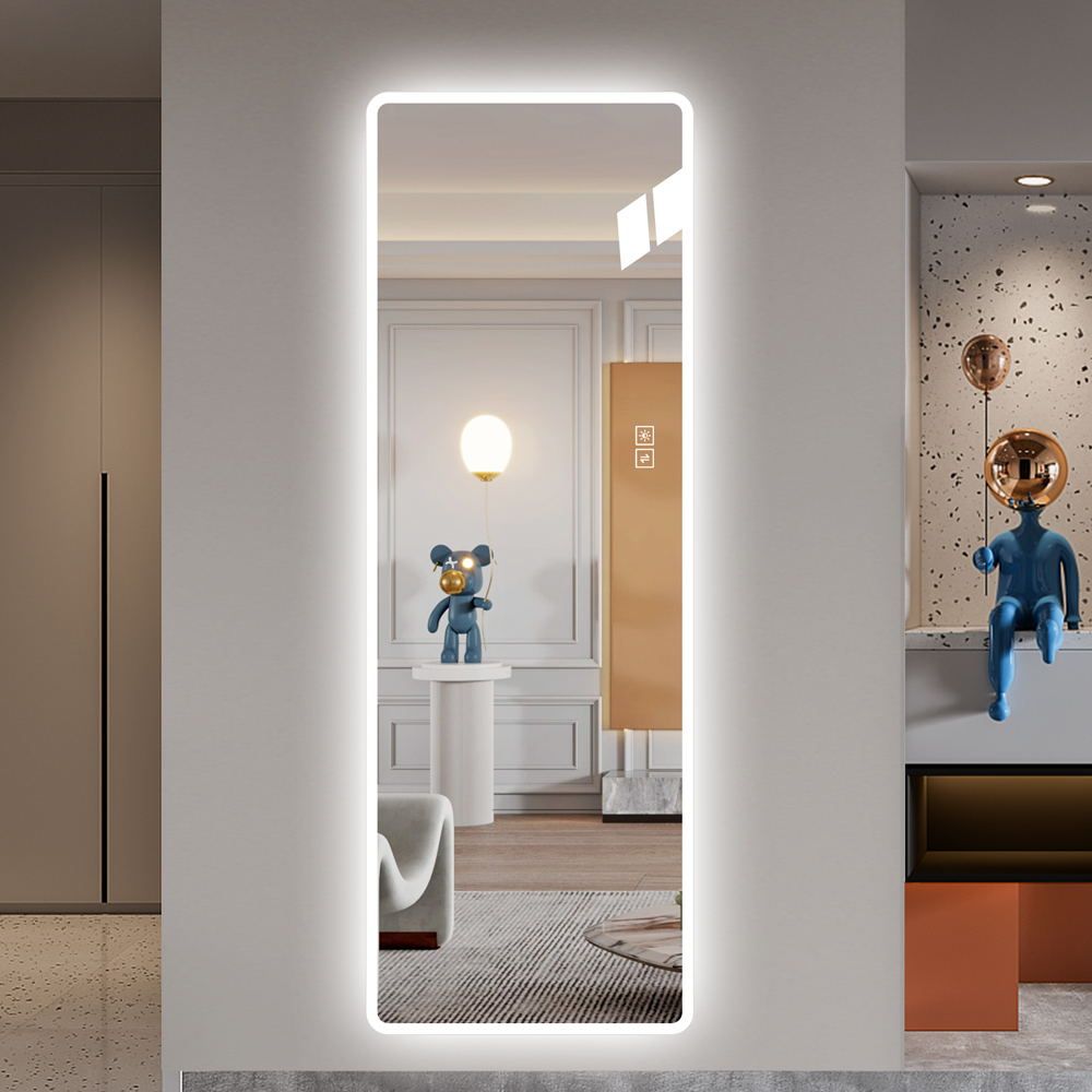 Full-Length LED Mirror with Warm and White Light