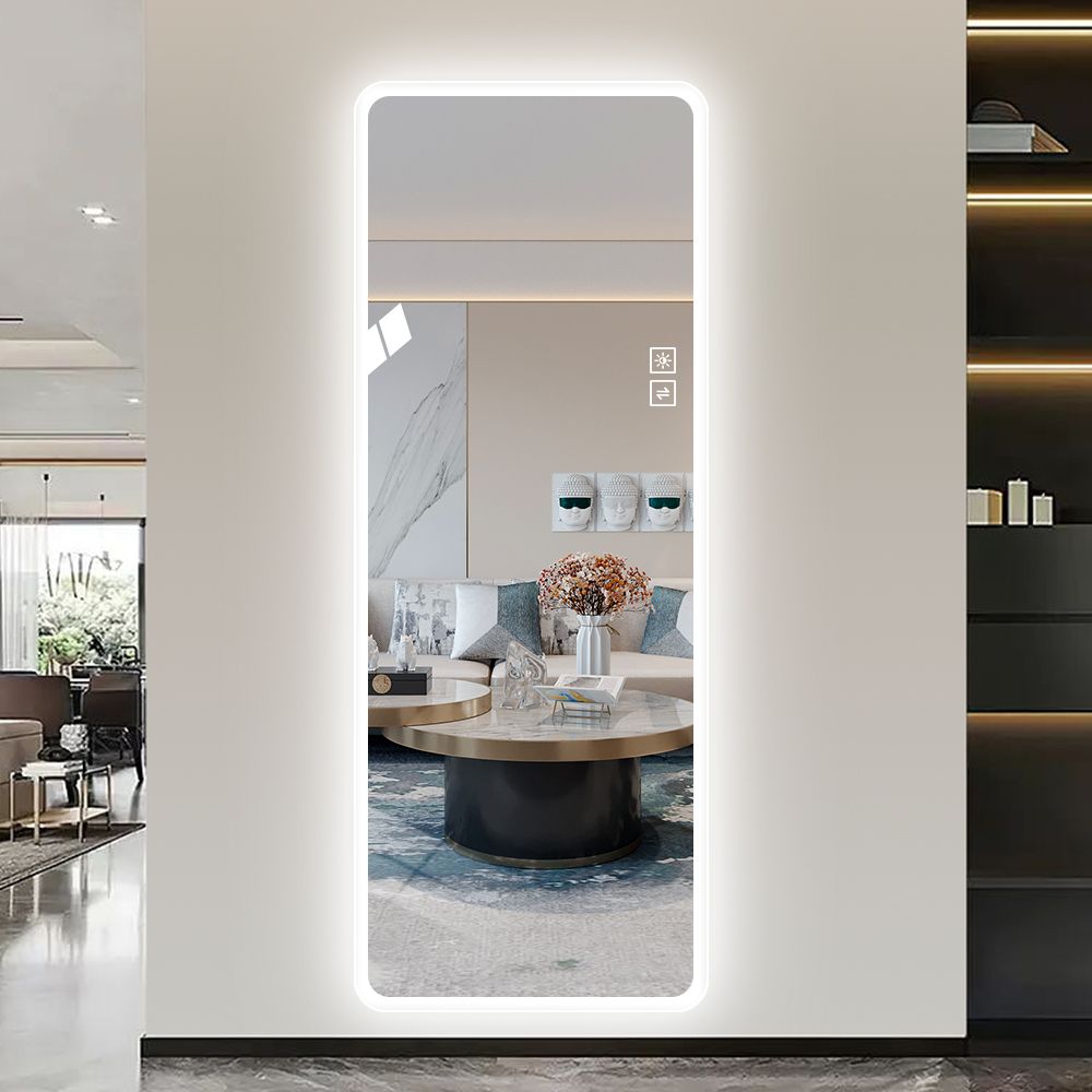 Full-Length LED Mirror with Warm and White Light