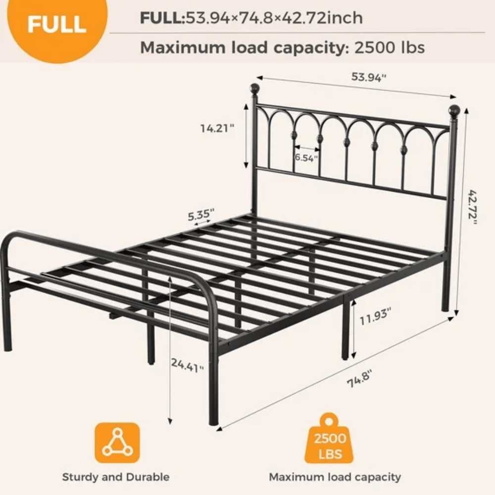 Platform Bed Frame with Underbed Storage Space