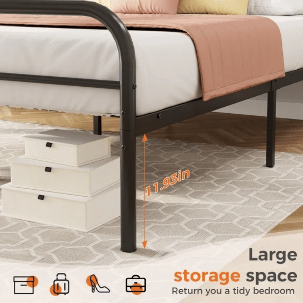 Platform Bed Frame with Underbed Storage Space