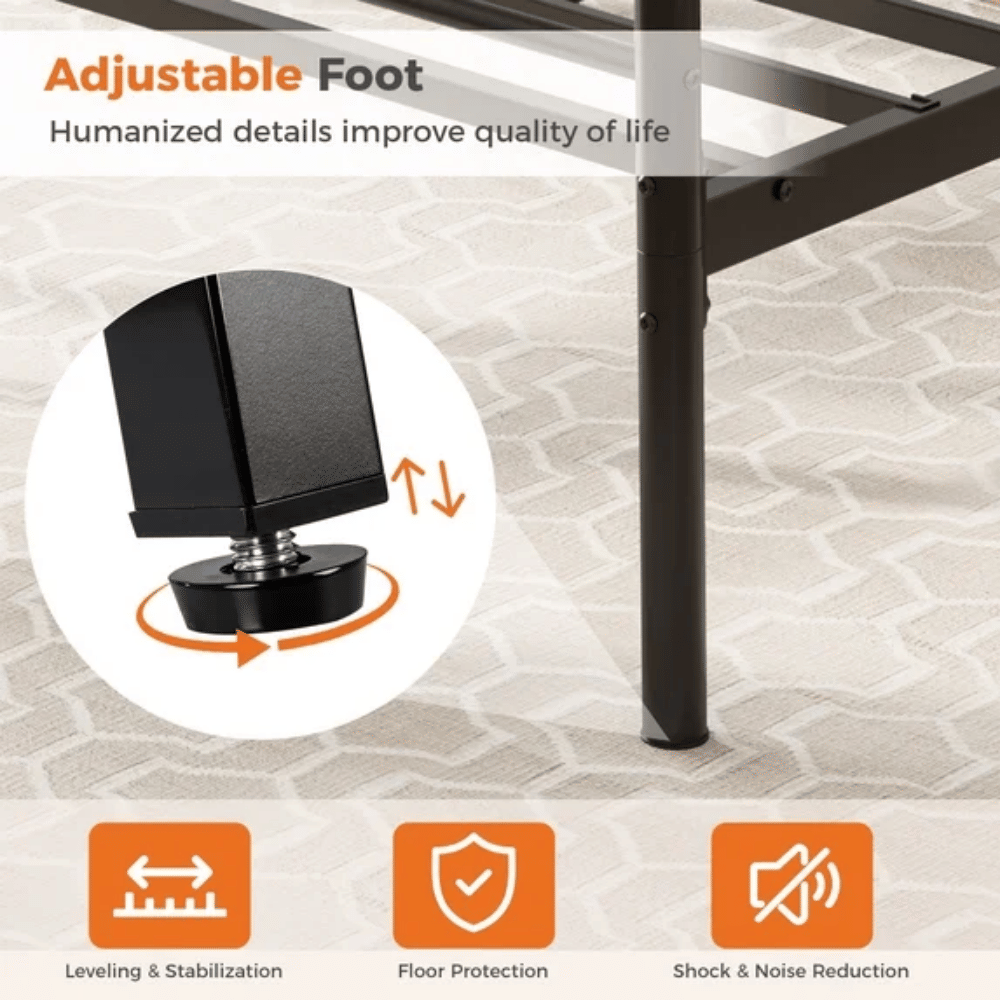 Platform Bed Frame with Underbed Storage Space