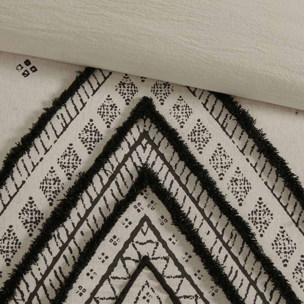 Modern Boho Black Diamond Three-Piece Duvet Cover Set