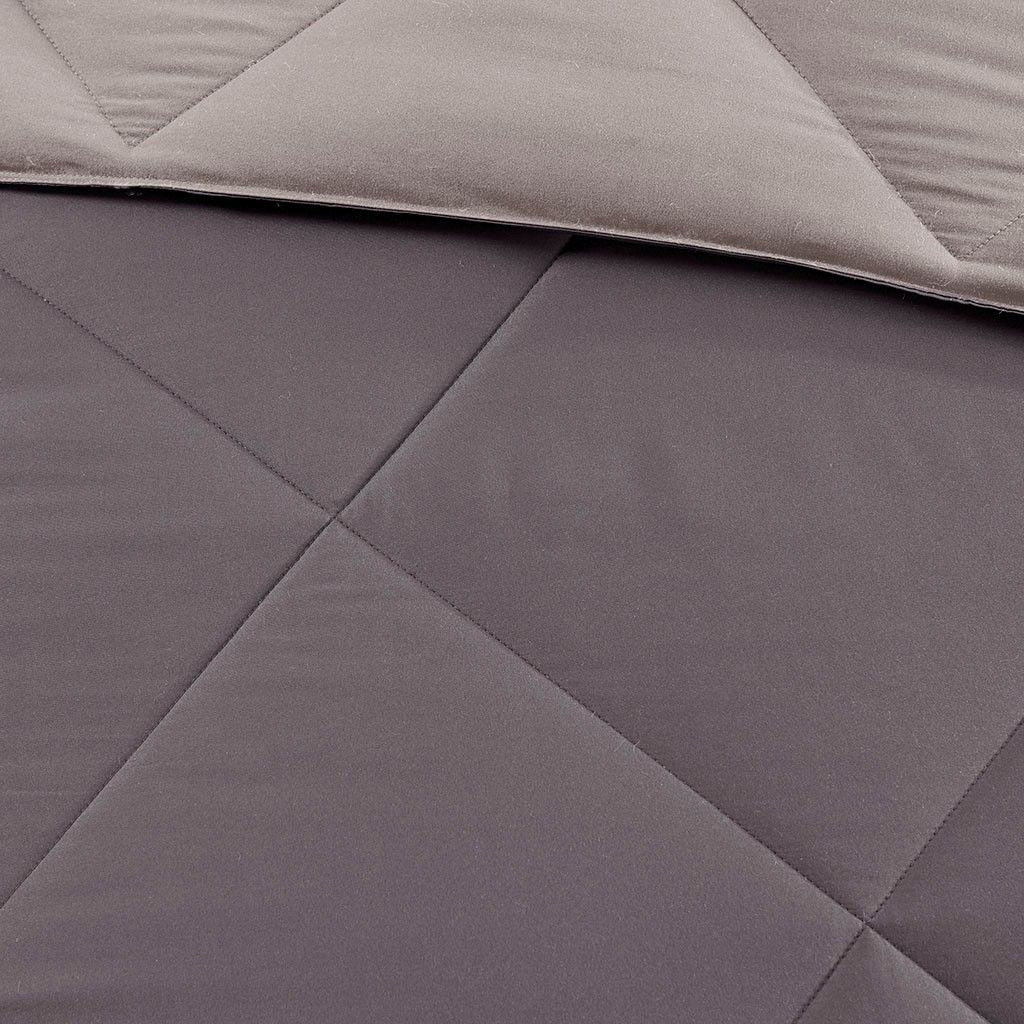 Reversible Diamond-Quilted Down-Alternative Comforter Set