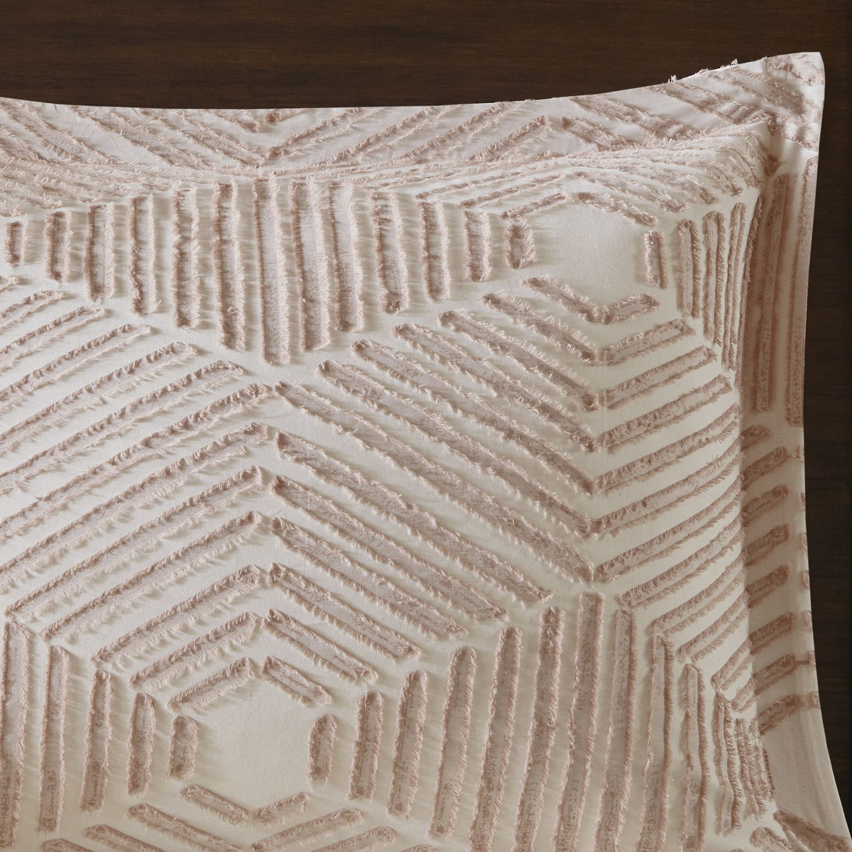 Blush Geometric Jacquard Duvet Cover Set